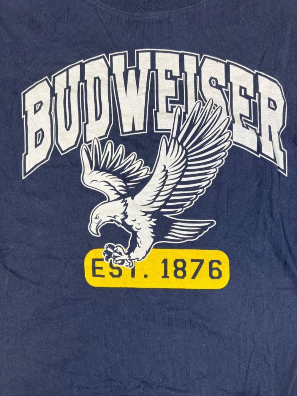 Pacsun Budweiser T-Shirt Mens Large Navy Blue Eagle Graphic Est 1876 Casual Tee